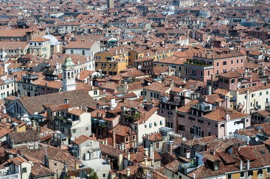 High angle view of Venice, in Italy.