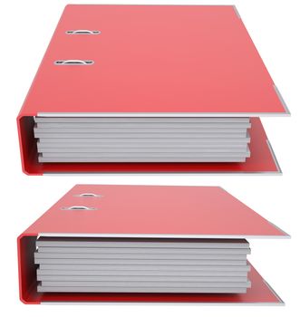 Red office folder. Isolated render on white background