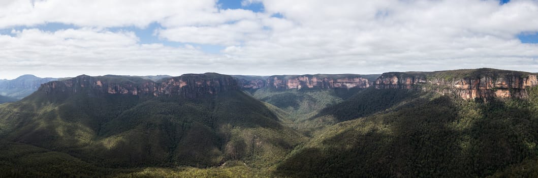 Grose Valley from overlook at Pulpit Rock overlooking the majestic Blue Mountains NSW Australia