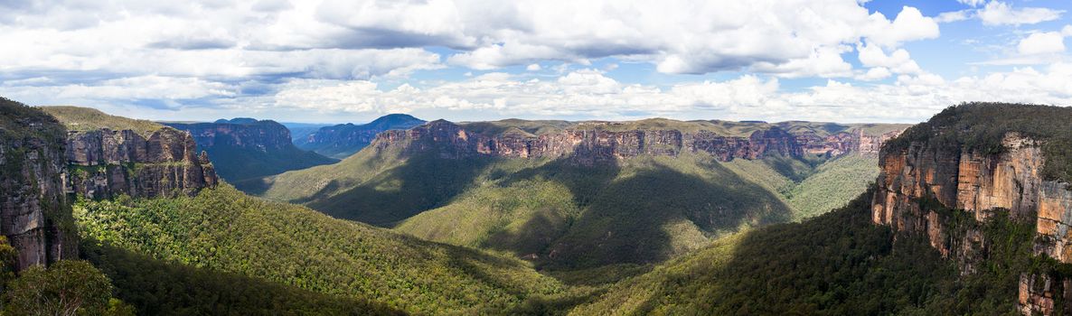 Grose Valley from Govetts Leap Lookout near Blackheath overlooking the majestic Blue Mountains NSW Australia