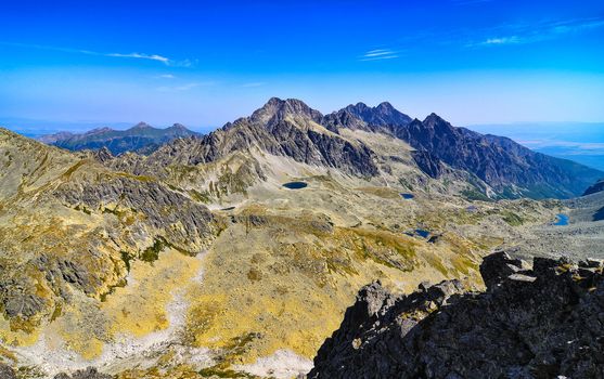 Scenic view of mountains and lakes in High Tatras, Slovakia