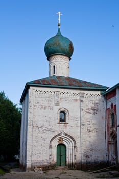 A small white church in Kirillov abbey
