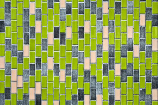 Background of green yellow and grey rectangle tiles
