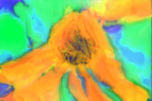 Abstract digital painting of a flower in bloom