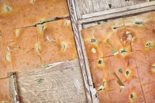 Trays of white bread sandwiches as a background image