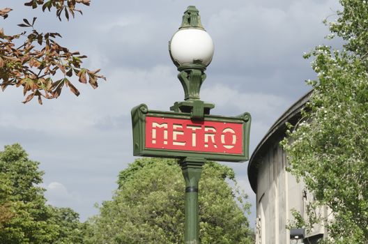 metro sign, french subway in Paris