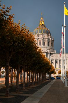 Facade of the San Francisco City Hall, Civic Center, San Francisco, California, USA
