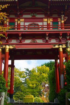 Japanese style gate in Japanese Tea Garden, San Francisco, California, USA