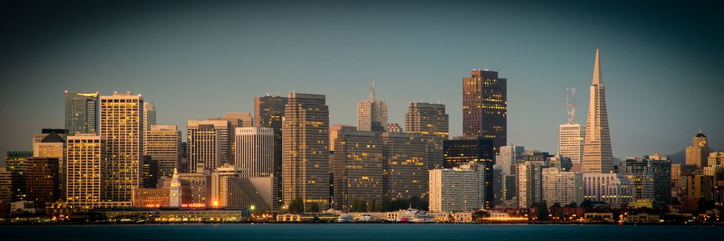 Buildings in a city at the waterfront, San Francisco, California, USA
