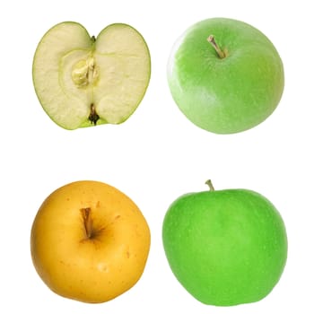 Many apples isolated over a white background