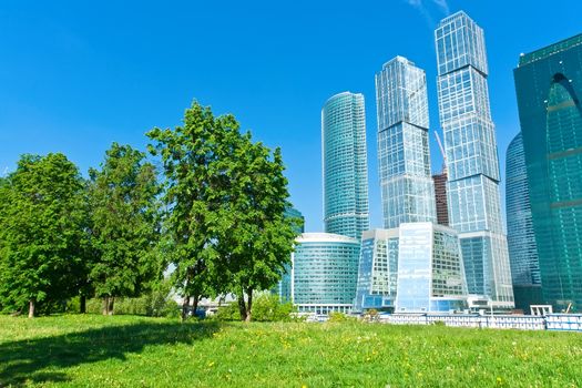 Modern scyscrapers of Moscow city business center