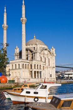 Ortakoy Mosque on bank of Bosphorus, Istanbul, Turkey