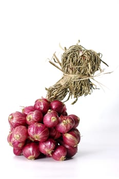 Shallots isolated on white background