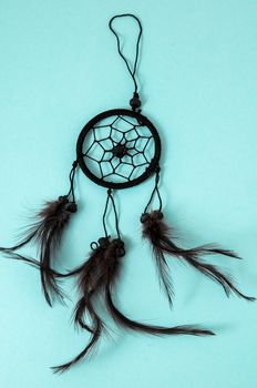 Typical Indian Dreamcatcher on a Colored Background