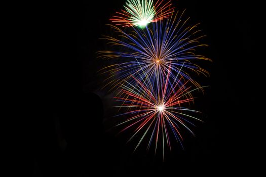 Fireworks Frame With Pure 100% Black Copy Space