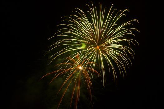 Fireworks Frame With Pure 100% Black Copy Space