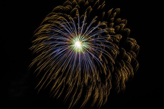 Fireworks Frame With Pure 100% Black Copy Space