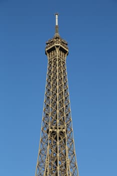 Eiffel Tower in Paris France seen from the Seine River