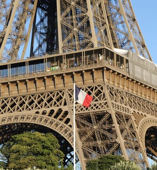 Eiffel Tower in Paris France seen from the Seine River