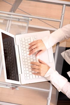 Business woman working on a Laptop.