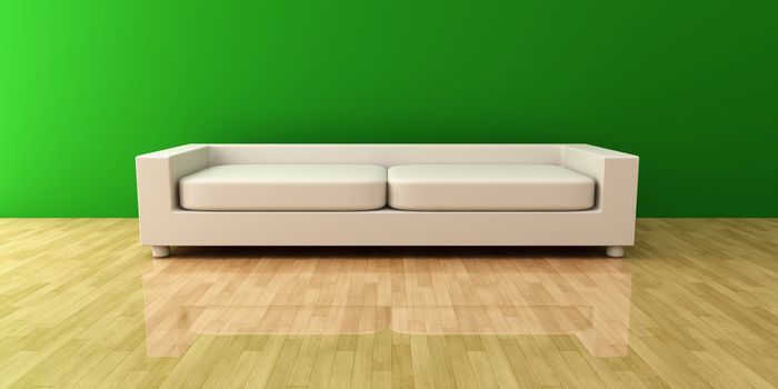 3D rendered Interior. A contemporary sofa in a Living room. 