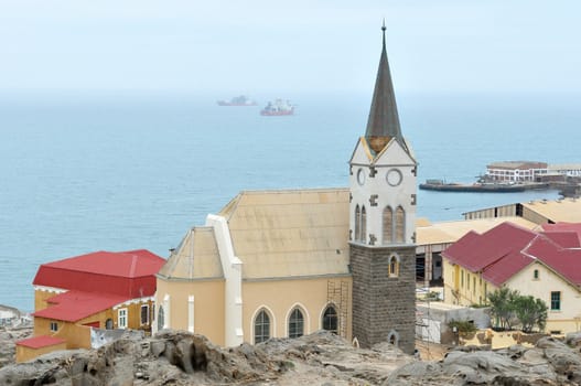 Felsenkirche, an old German church in Luderitz, Namibia