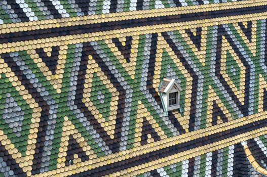 Detailed view of St. Stephan's Cathedral's roof, Vienna.