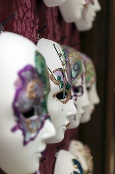 Colourful Venetian masks, Venice, Italy.