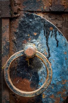 A Rustic Iron Door Handle With Cobwebs