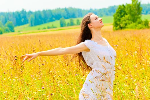 young woman enjoying the freedom