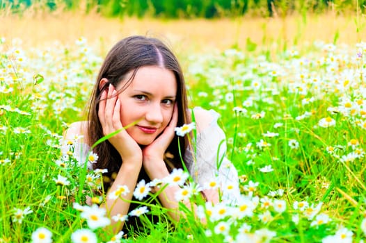 portrait of a girl in a rural field