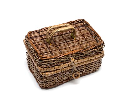 wicker basket isolated on white background