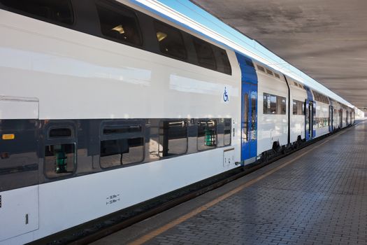 Beautiful photo of high speed modern commuter train