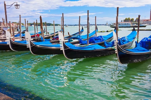 San Giorgio Maggiore church and gondolas in Venice, Italy