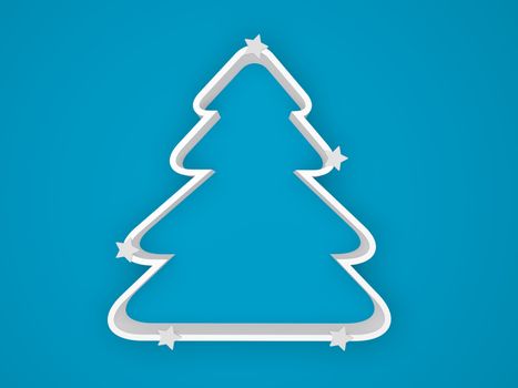 white Christmas tree outline for party invitations or greetings