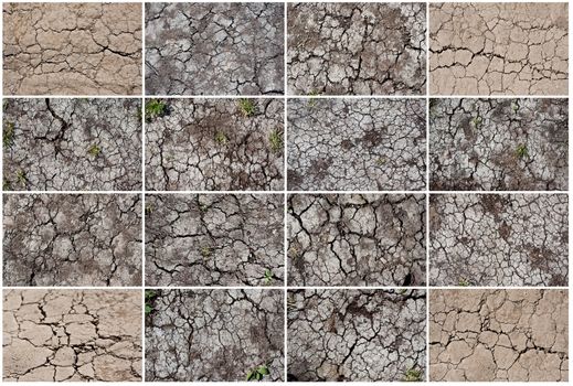 Land with dry cracked ground texture background