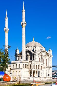 Ortakoy Mosque on bank of Bosphorus, Istanbul, Turkey