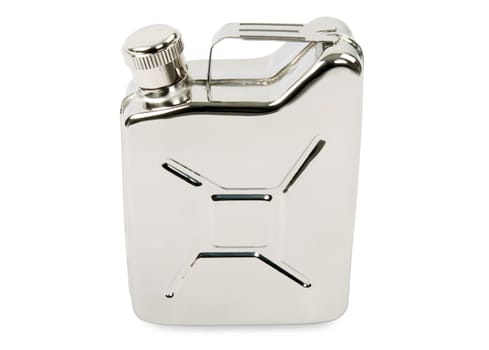 pocket hip flask isolated on white background