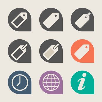 Set of flat web design travel icons isolated with clipping path.