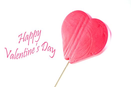 Heart shaped lollipop with valentine greeting