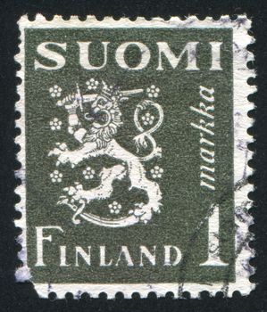 FINLAND - CIRCA 1930: stamp printed by Finland, shows Coat of arms of Finland, circa 1930