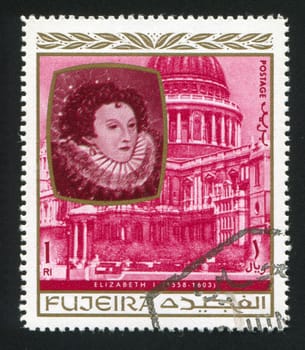 FUJEIRA - CIRCA 1976: stamp printed by Fujeira, shows Queen Elizabeth I, circa 1976