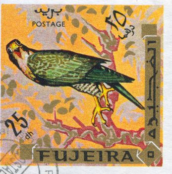 FUJEIRA - CIRCA 1972: stamp printed by Fujeira, shows eagle, circa 1972