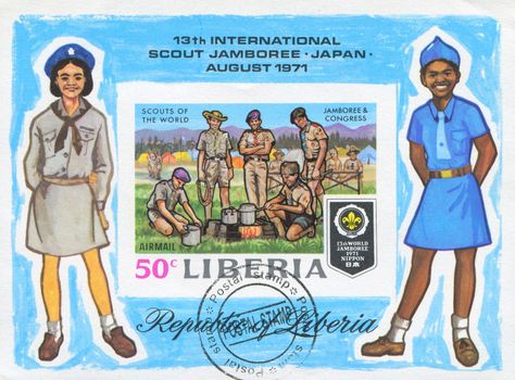 LIBERIA - CIRCA 1971: stamp printed by Liberia, shows scout, circa 1971