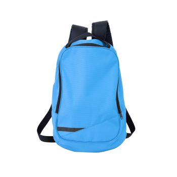 A high-resolution image of an isolated blue-colored rucksack on white background. High-quality clipping path included.