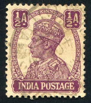 INDIA - CIRCA 1941: stamp printed by India, shows King George VI, circa 1941