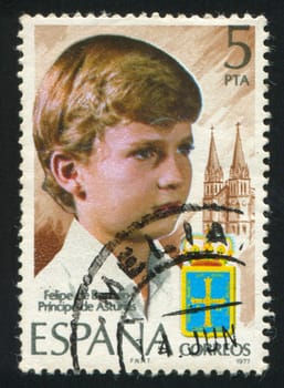SPAIN - CIRCA 1977: stamp printed by Spain, shows Felipe de Borbon, Prince of Austrias, circa 1977