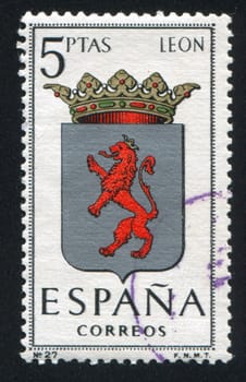 SPAIN - CIRCA 1964: stamp printed by Spain, shows Provincial Arms, Leon, circa 1964.
