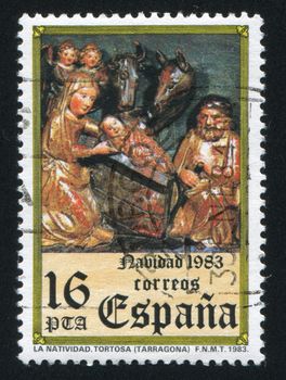 SPAIN - CIRCA 1983: stamp printed by Spain, shows Christmas, circa 1983