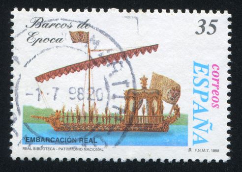 SPAIN - CIRCA 1998: stamp printed by Spain, shows Ship, circa 1998